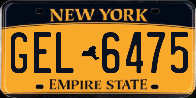 NY license plate GEL6475