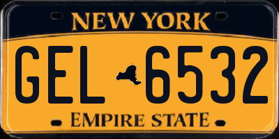 NY license plate GEL6532