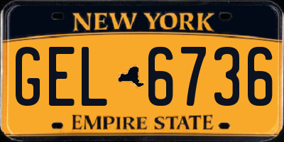 NY license plate GEL6736