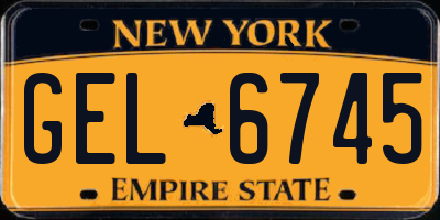 NY license plate GEL6745