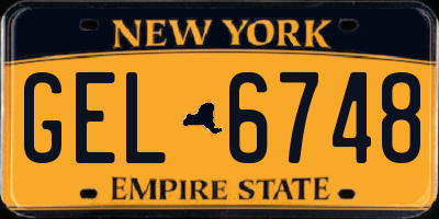 NY license plate GEL6748