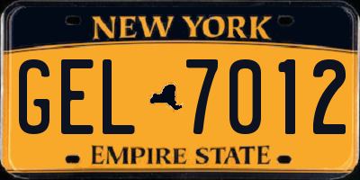NY license plate GEL7012