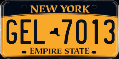 NY license plate GEL7013