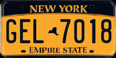 NY license plate GEL7018