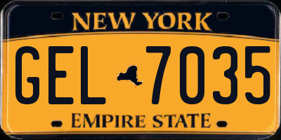 NY license plate GEL7035