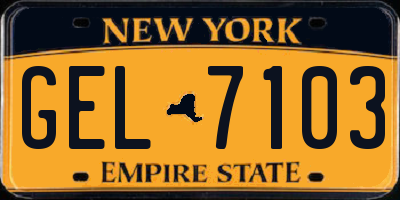 NY license plate GEL7103
