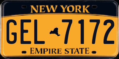 NY license plate GEL7172