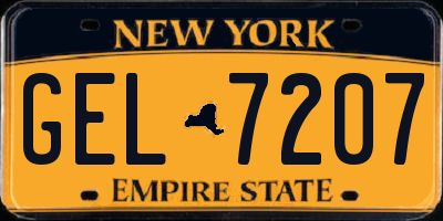 NY license plate GEL7207