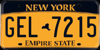 NY license plate GEL7215