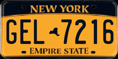 NY license plate GEL7216