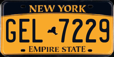 NY license plate GEL7229
