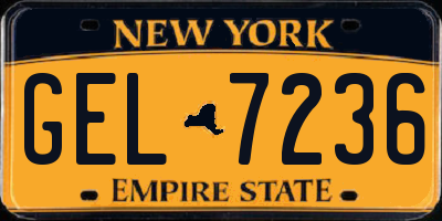 NY license plate GEL7236