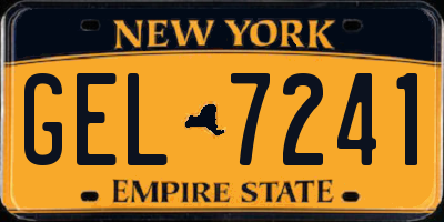 NY license plate GEL7241
