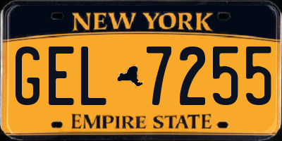 NY license plate GEL7255