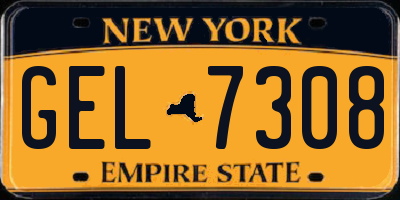 NY license plate GEL7308