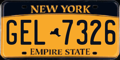 NY license plate GEL7326