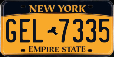 NY license plate GEL7335