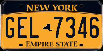NY license plate GEL7346