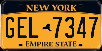 NY license plate GEL7347