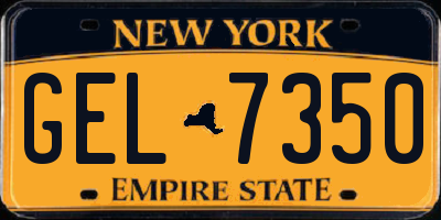 NY license plate GEL7350
