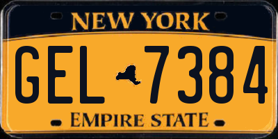 NY license plate GEL7384