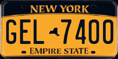NY license plate GEL7400