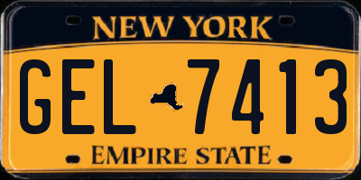 NY license plate GEL7413