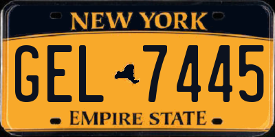 NY license plate GEL7445