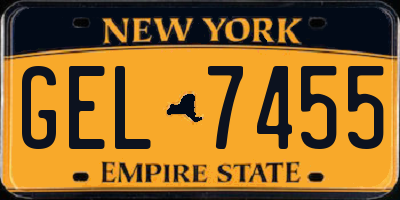 NY license plate GEL7455