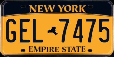 NY license plate GEL7475