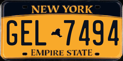 NY license plate GEL7494