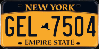 NY license plate GEL7504
