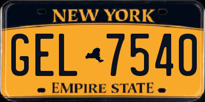 NY license plate GEL7540