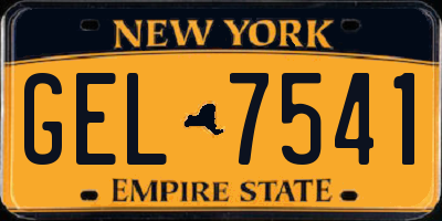 NY license plate GEL7541