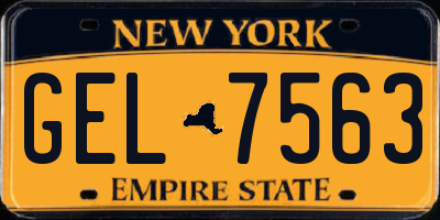 NY license plate GEL7563