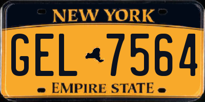 NY license plate GEL7564