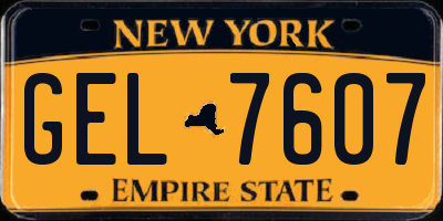 NY license plate GEL7607