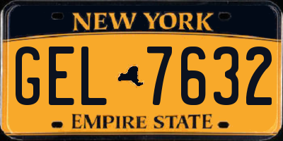 NY license plate GEL7632