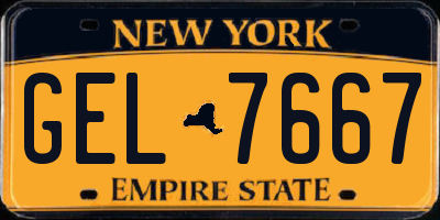 NY license plate GEL7667