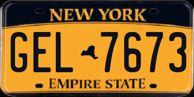 NY license plate GEL7673