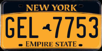 NY license plate GEL7753