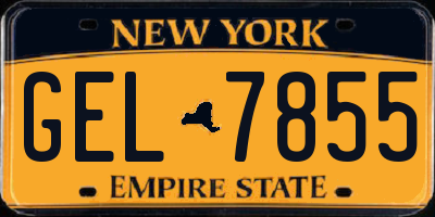 NY license plate GEL7855