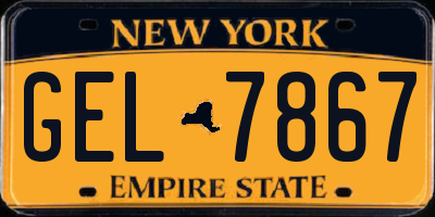NY license plate GEL7867
