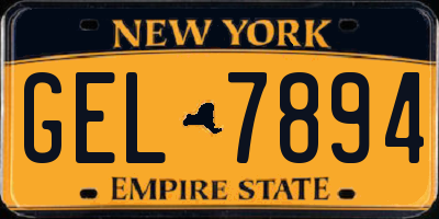 NY license plate GEL7894