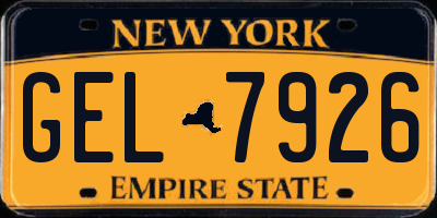 NY license plate GEL7926