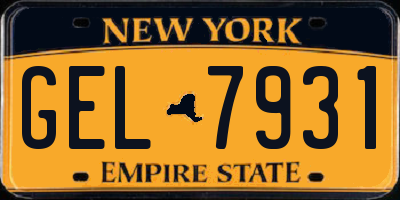 NY license plate GEL7931