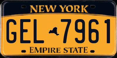 NY license plate GEL7961