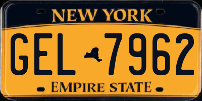 NY license plate GEL7962
