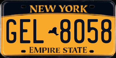 NY license plate GEL8058