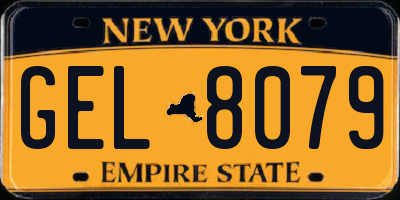 NY license plate GEL8079